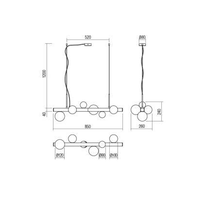 Redo 01-2375 - Lühter GOJI 6xG9/28W/230V must