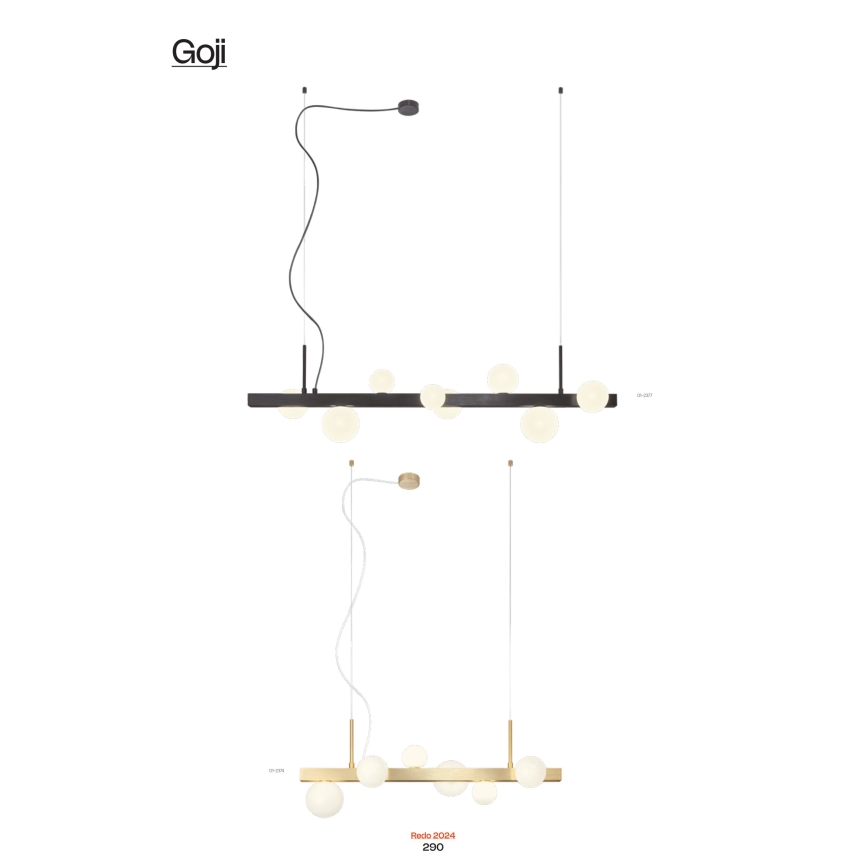 Redo 01-2376 - Lühter GOJI 8xG9/28W/230V kuldne