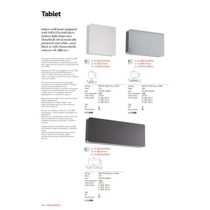 Redo 01-2384 - LED-seinavalgusti TABLET LED/11W/230V 3000K CRI 90 must