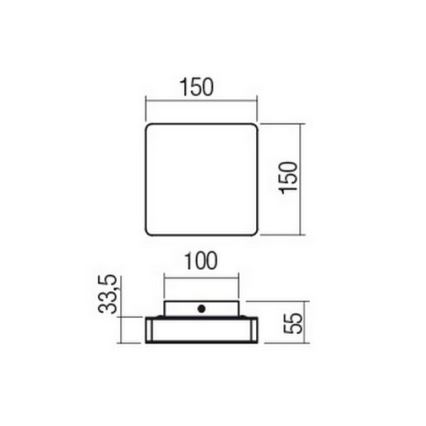 Redo 01-2384 - LED-seinavalgusti TABLET LED/11W/230V 3000K CRI 90 must