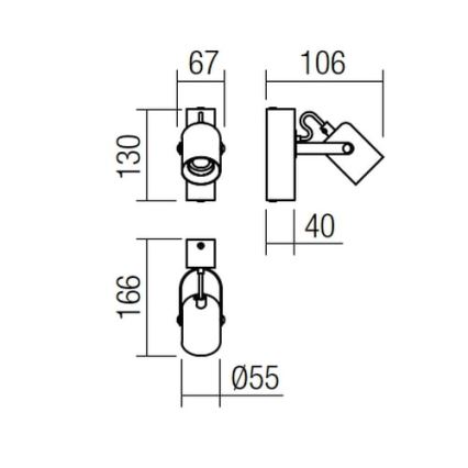 Redo 01-2415 - Seinavalgusti TAFFI 1xE27/42W/230V must/pöök