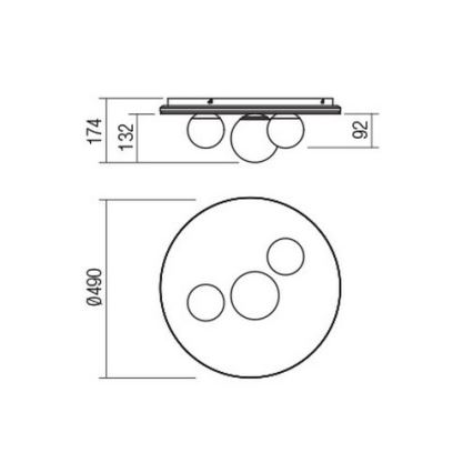 Redo 01-2466 - LED laevalgusti CORUM LED/48W/230V 3000K CRI 90 must