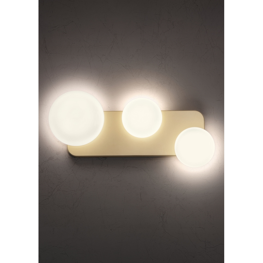 Redo 01-2472 - Seinavalgusti LUMIEN 3xG9/10W/230V kuldne/valge
