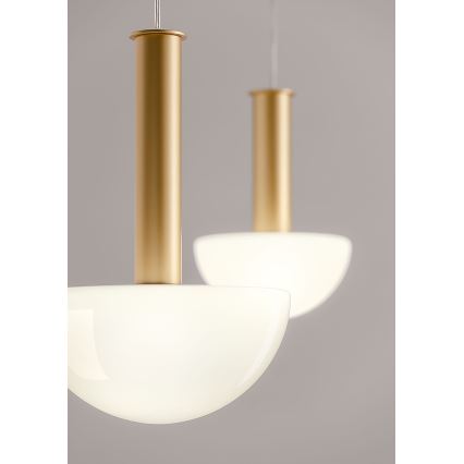 Redo 01-2474 - Rippvalgusti kaabliga LUMIEN 1xG9/10W/230V läbimõõt 13 cm kuldne/valge