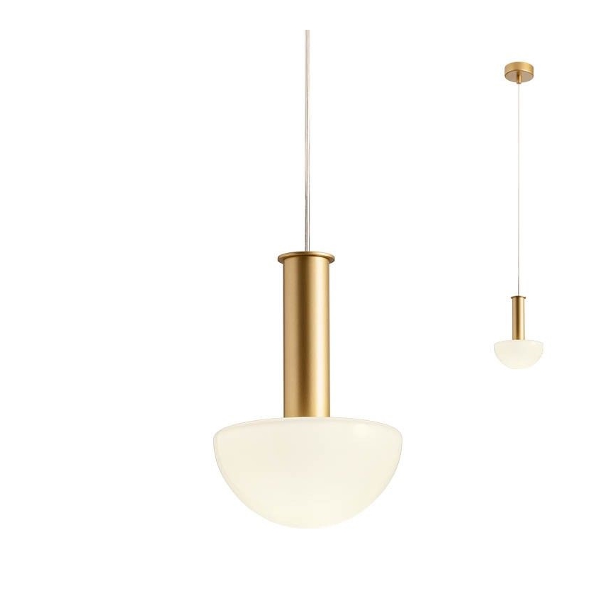 Redo 01-2474 - Rippvalgusti kaabliga LUMIEN 1xG9/10W/230V läbimõõt 13 cm kuldne/valge