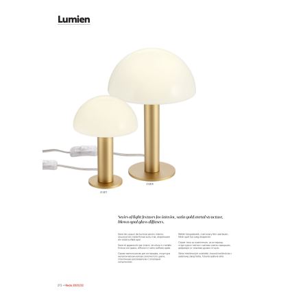 Redo 01-2474 - Rippvalgusti kaabliga LUMIEN 1xG9/10W/230V läbimõõt 13 cm kuldne/valge