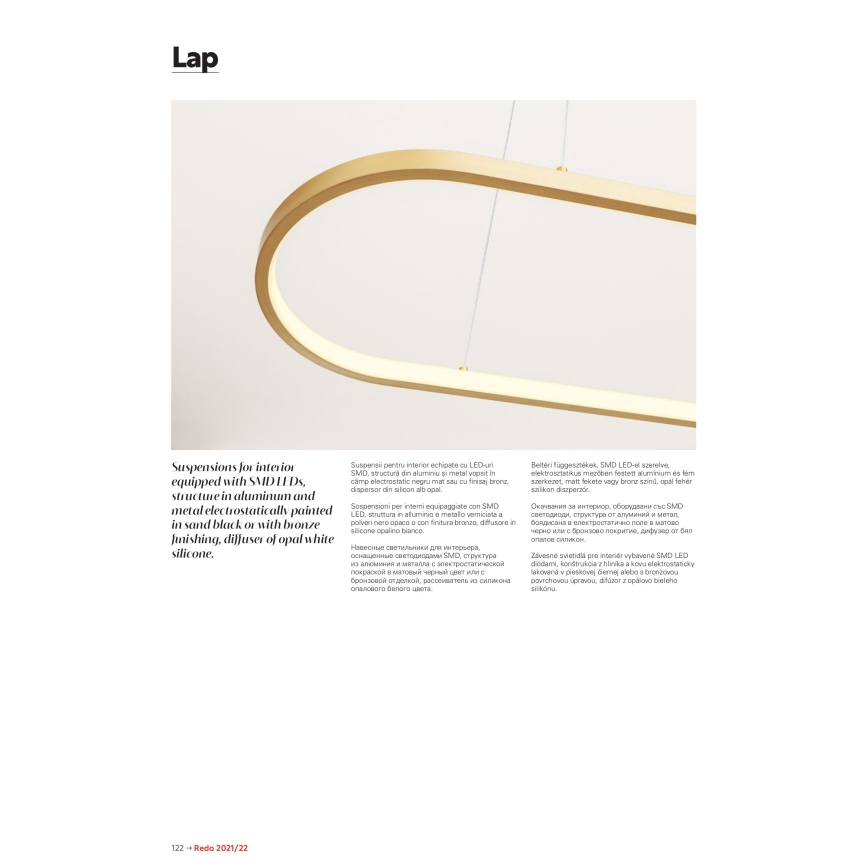 Redo 01-2523 - LED Hämardatav lühter LAP LED/32W/230V CRI 90 valge