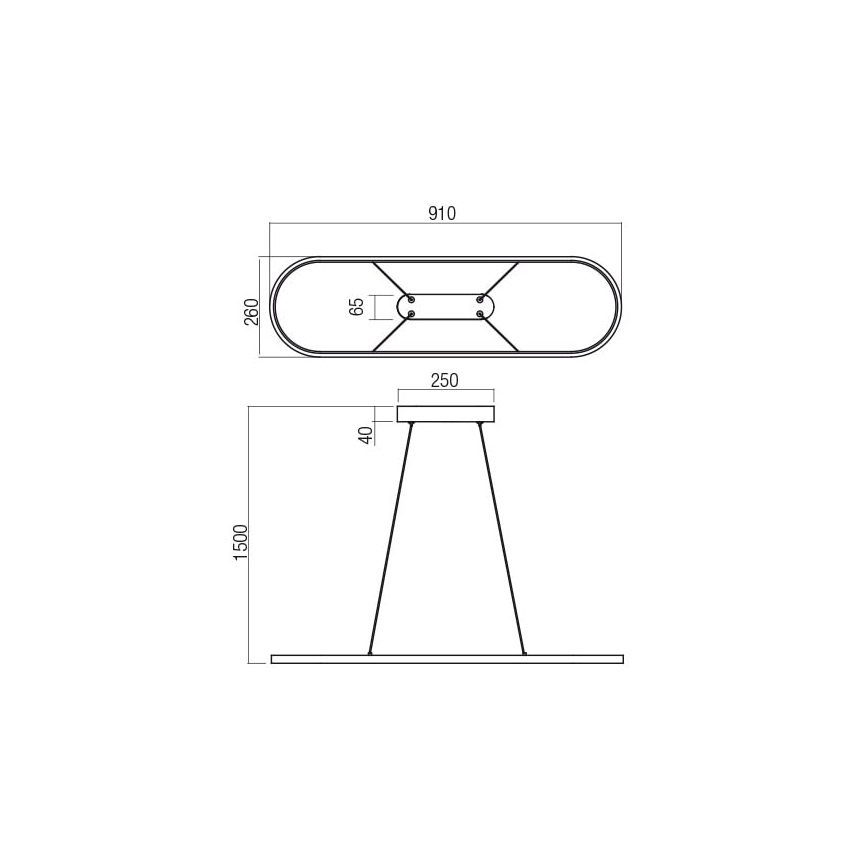 Redo 01-2523 - LED Hämardatav lühter LAP LED/32W/230V CRI 90 valge