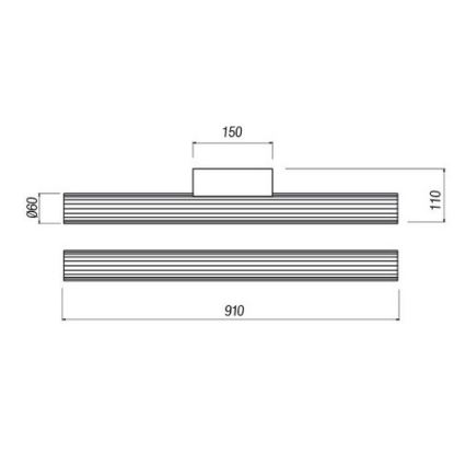 Redo 01-2593 - RIGAL LED vannitoa peeglivalgusti, 18W, 230V, 91 cm, CRI 90, IP44, läikiv kroom/valge