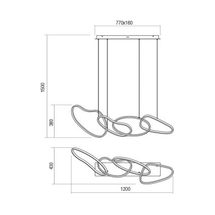 Redo 01-2594 - LED Hämardatav lühter BIAS LED/87,4W/230V CRI 90 3000K valge