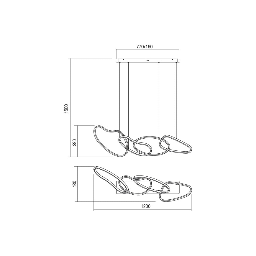 Redo 01-2594 - LED Hämardatav lühter BIAS LED/87,4W/230V CRI 90 3000K valge