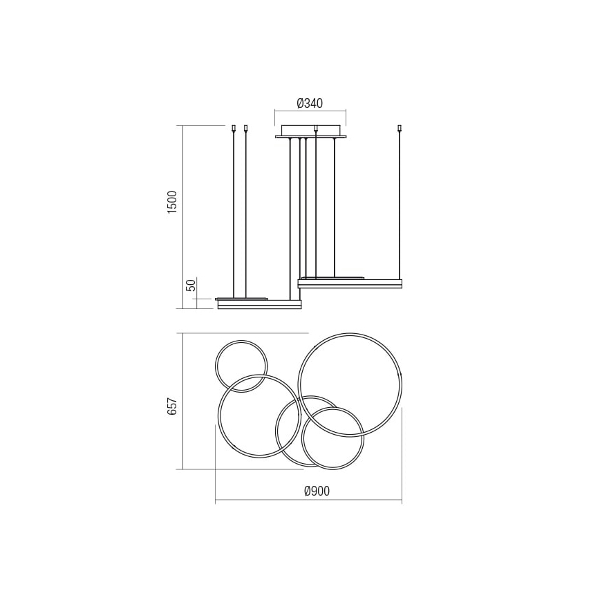 Redo 01-2607 - LED Hämardatav lühter SIGUA LED/99W/230V CRI 90 3000K pruun