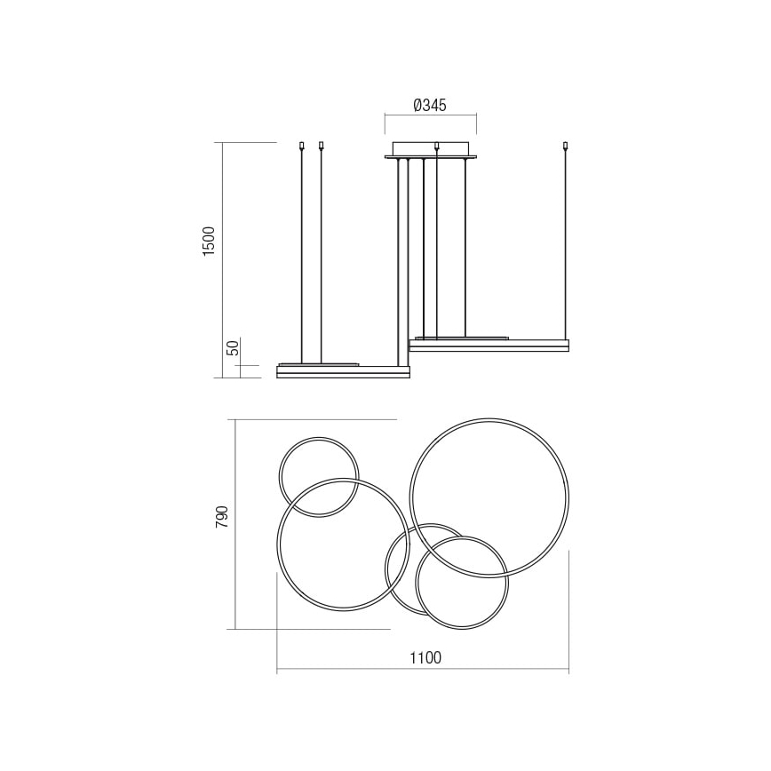 Redo 01-2610 - LED Hämardatav lühter SIGUA LED/114W/230V CRI 90 3000K pruun
