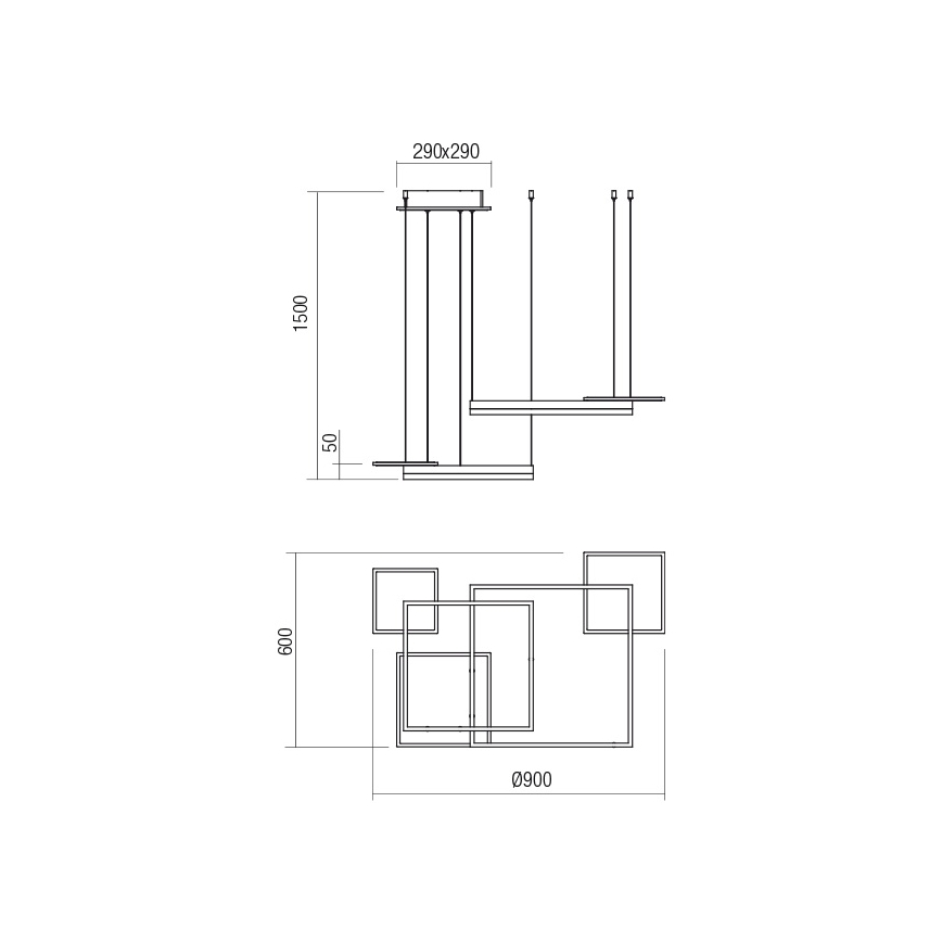 Redo 01-2611 - Hämardatav LED-rippvalgusti SIGUA LED/110W/230V CRI 90 valge