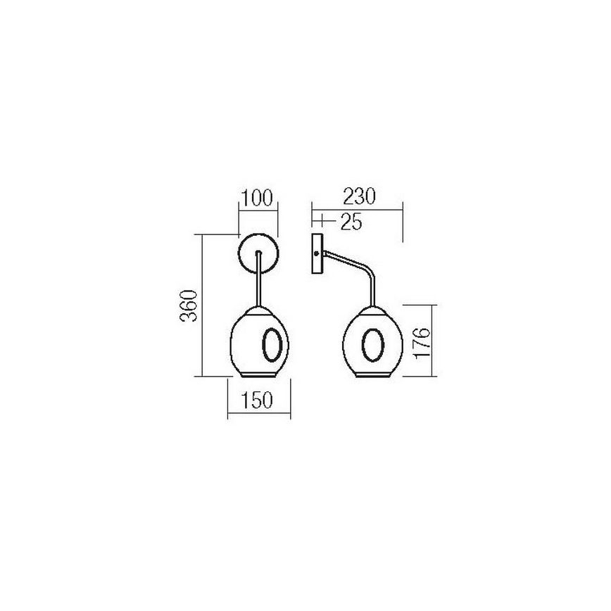 Redo 01-2618 - Seinavalgusti PIERCE 1xE27/42W/230V must/suitsune