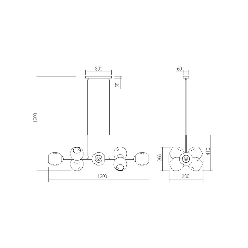 Redo 01-2622 - Lühter PIERCE 8xE27/42W/230V must/suitsune