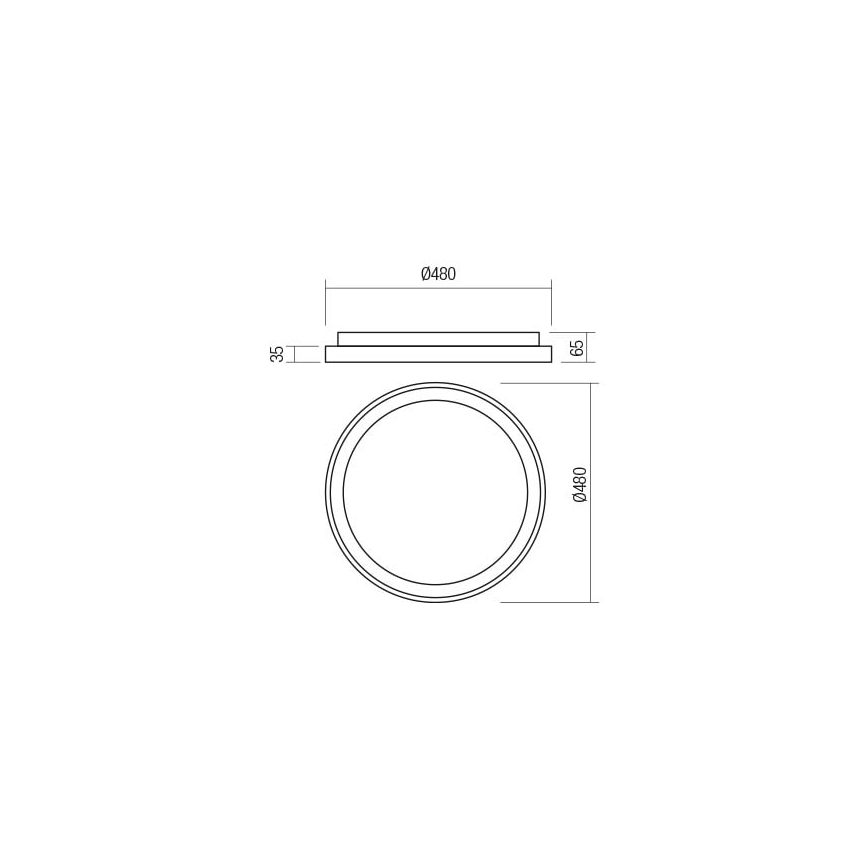 Redo 01-2668 - LED Hämardatav laevalgusti ICONIC LED/40W/230V d. 48 cm must