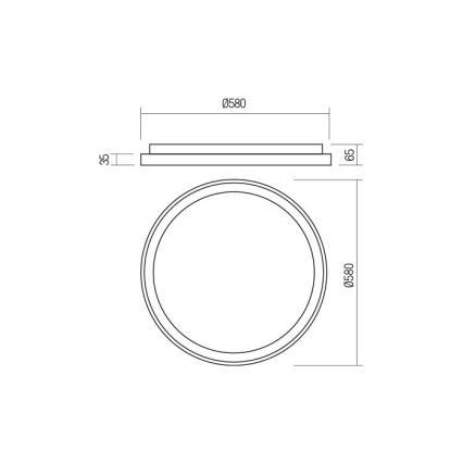 Redo 01-2671 - LED Hämardatav laevalgusti ICONIC LED/50W/230V d. 58 cm must