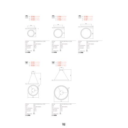 Redo 01-2675 - LED-hämardatav ripplühter kaablil ICONIC LED/60W/230V Ø 78 cm valge