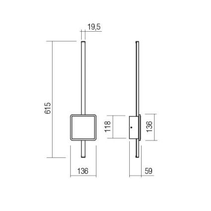 Redo 01-2696 - LED seinavalgusti DIAZ LED/20W/230V CRI 90 valge