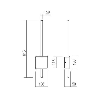 Redo 01-2697 - LED-seinavalgusti DIAZ, 20 W, 230 V, CRI 90, kuldne