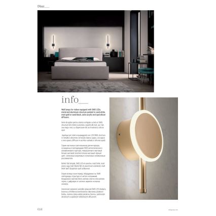 Redo 01-2699 - LED Seinavalgusti DIAZ LED/18W/230V CRI 90 valge