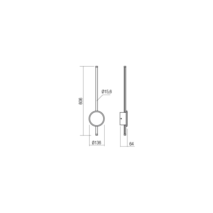 Redo 01-2701 - LED Seinavalgusti DIAZ LED/18W/230V CRI 90 must