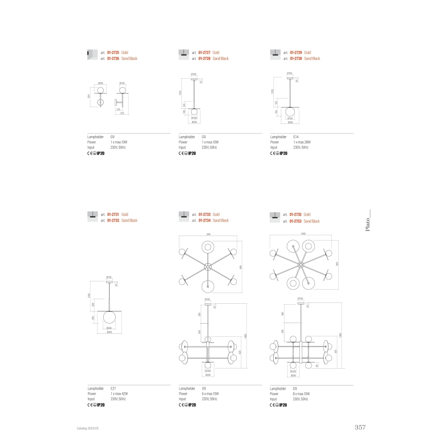 Redo 01-2734 - Ripplühter PLATO 6xG9/10W/230V must