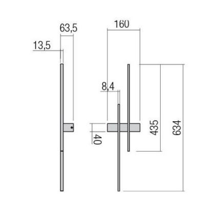 Redo 01-2744 - LED seinavalgusti TANGENT LED/13W/230V CRI 90 valge