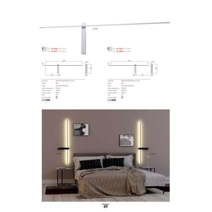 Redo 01-2745 - LED seinavalgusti TANGENT LED/13W/230V CRI 90 must