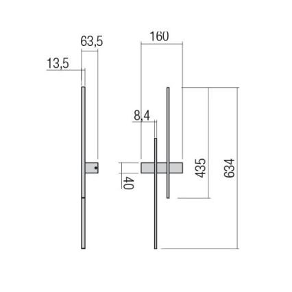 Redo 01-2745 - LED seinavalgusti TANGENT LED/13W/230V CRI 90 must