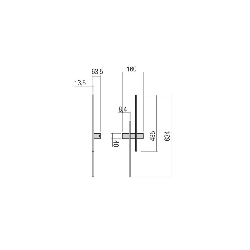 Redo 01-2745 - LED seinavalgusti TANGENT LED/13W/230V CRI 90 must