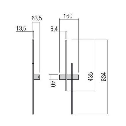 Redo 01-2746 - LED seinavalgusti TANGENT LED/13W/230V CRI 90 valge