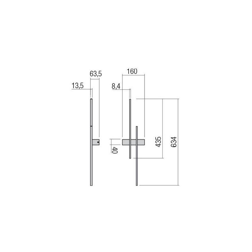 Redo 01-2746 - LED seinavalgusti TANGENT LED/13W/230V CRI 90 valge
