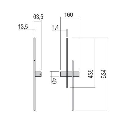 Redo 01-2747 - LED seinavalgusti TANGENT LED/13W/230V CRI 90 must