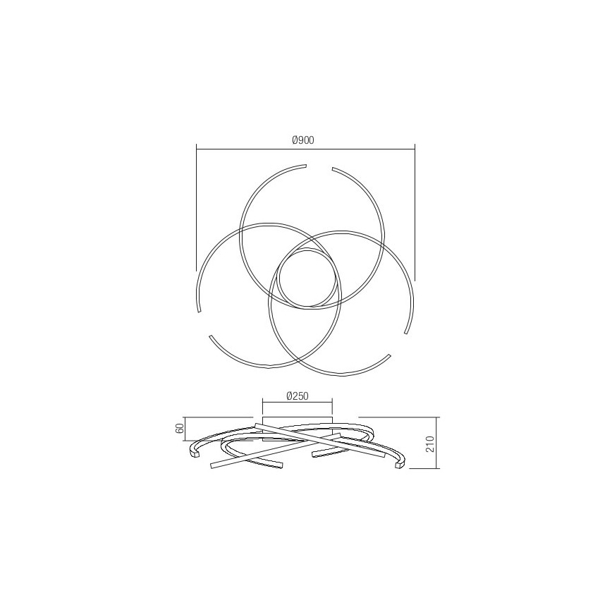 Redo 01-2748 - LED Hämardatav laevalgusti ALIEN LED/75W/230V 3000K d. 90 cm valge