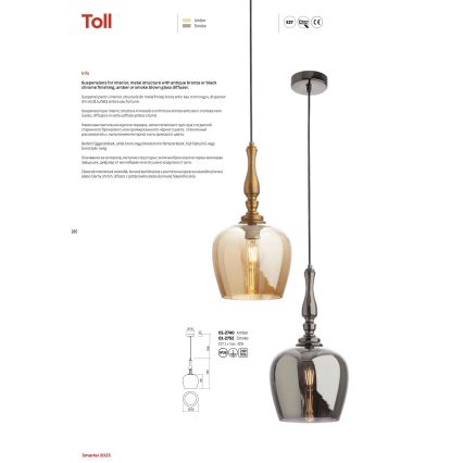 Redo 01-2752 - Lühter TOLL 1xE27/42W/230V must