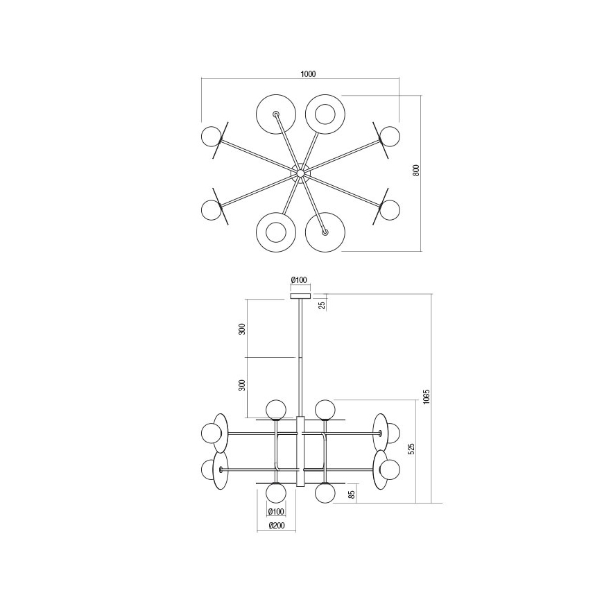 Redo 01-2753 - Rippvalgusti vardaga PLATO 8xG9/10W/230V must