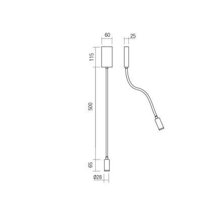 Redo 01-2755 - LED Paindlik väike lamp WALLIE LED/3W/230V USB CRI 90 must