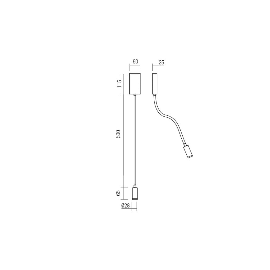 Redo 01-2755 - LED Paindlik väike lamp WALLIE LED/3W/230V USB CRI 90 must