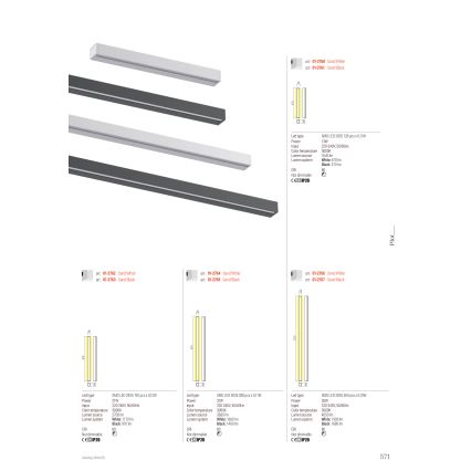 Redo 01-2764 - PLOT LED-seinavalgusti 31W/230V 90 cm valge