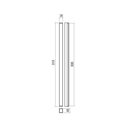Redo 01-2764 - PLOT LED-seinavalgusti 31W/230V 90 cm valge