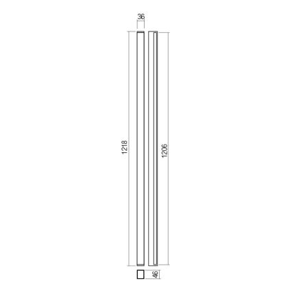Redo 01-2766 - LED-seinavalgusti PLOT LED/35W/230V 120 cm valge