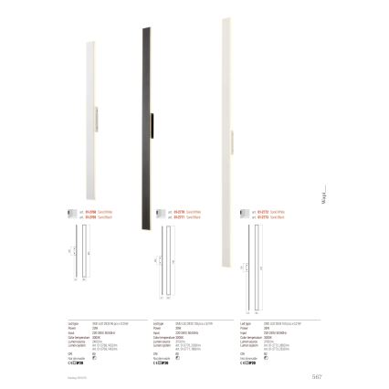 Redo 01-2771 - LED Seinavalgusti WAPI LED/30W/230V 119 cm must