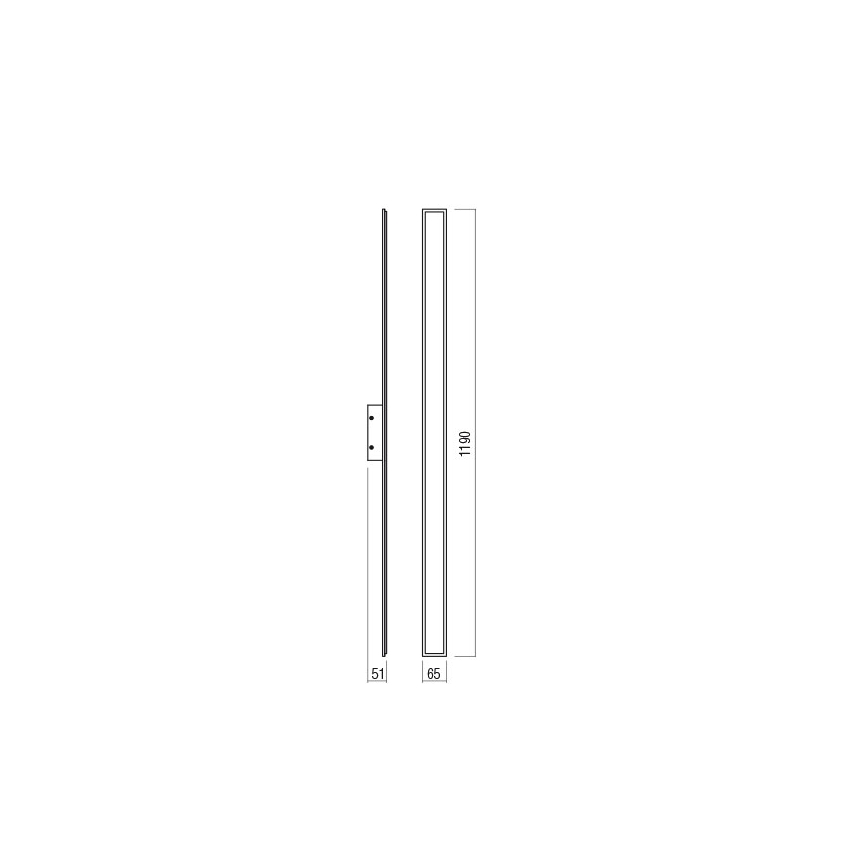 Redo 01-2771 - LED Seinavalgusti WAPI LED/30W/230V 119 cm must