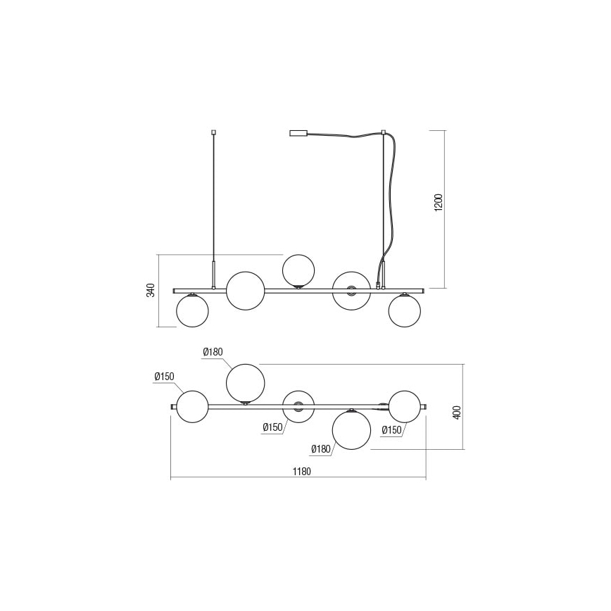 Redo 01-2779 - Ripplühter ROY 5xG9/10W/230V