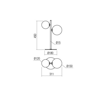 Redo 01-2784 - Laualamp ROY 2xG9/10W/230V