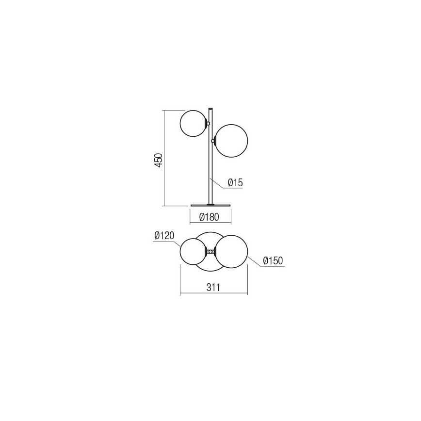 Redo 01-2784 - Laualamp ROY 2xG9/10W/230V