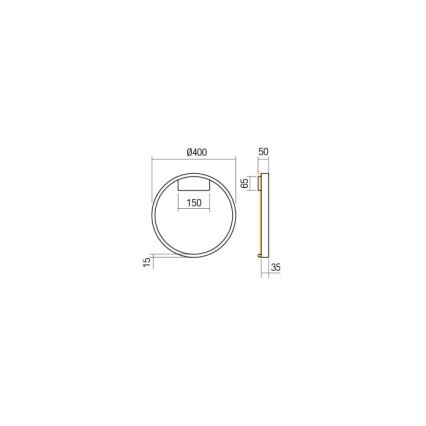 Redo 01-2817 - LED Hämardatav seinavalgusti FEBE LED/24W/230V kuldne