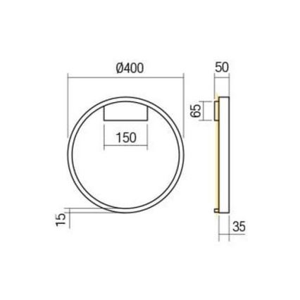 Redo 01-2819 - LED Hämardatav seinavalgusti FEBE LED/24W/230V must